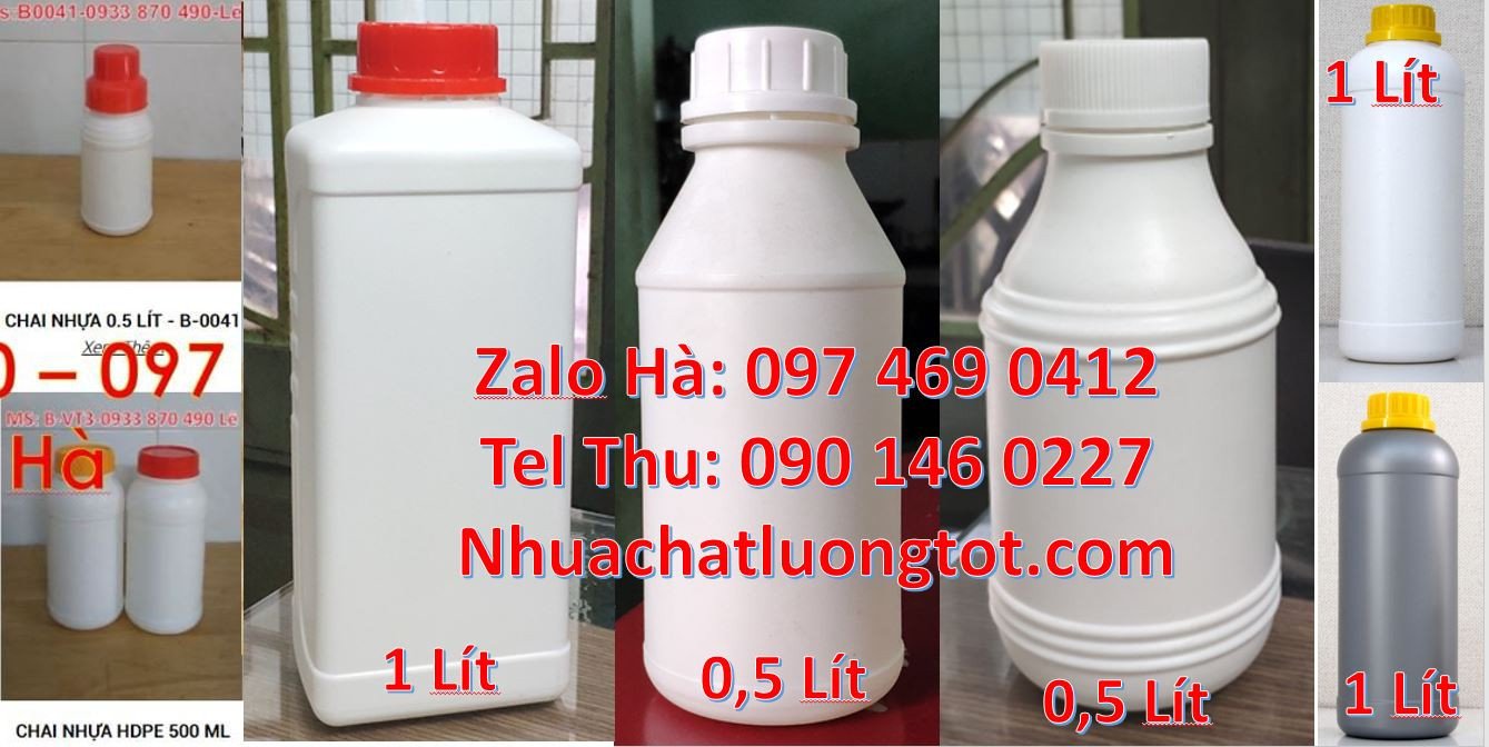 Bán chai nhựa 1l đựng dung dịch chất lỏng,chai nhựa 0.5l miệng nhỏ rẻ