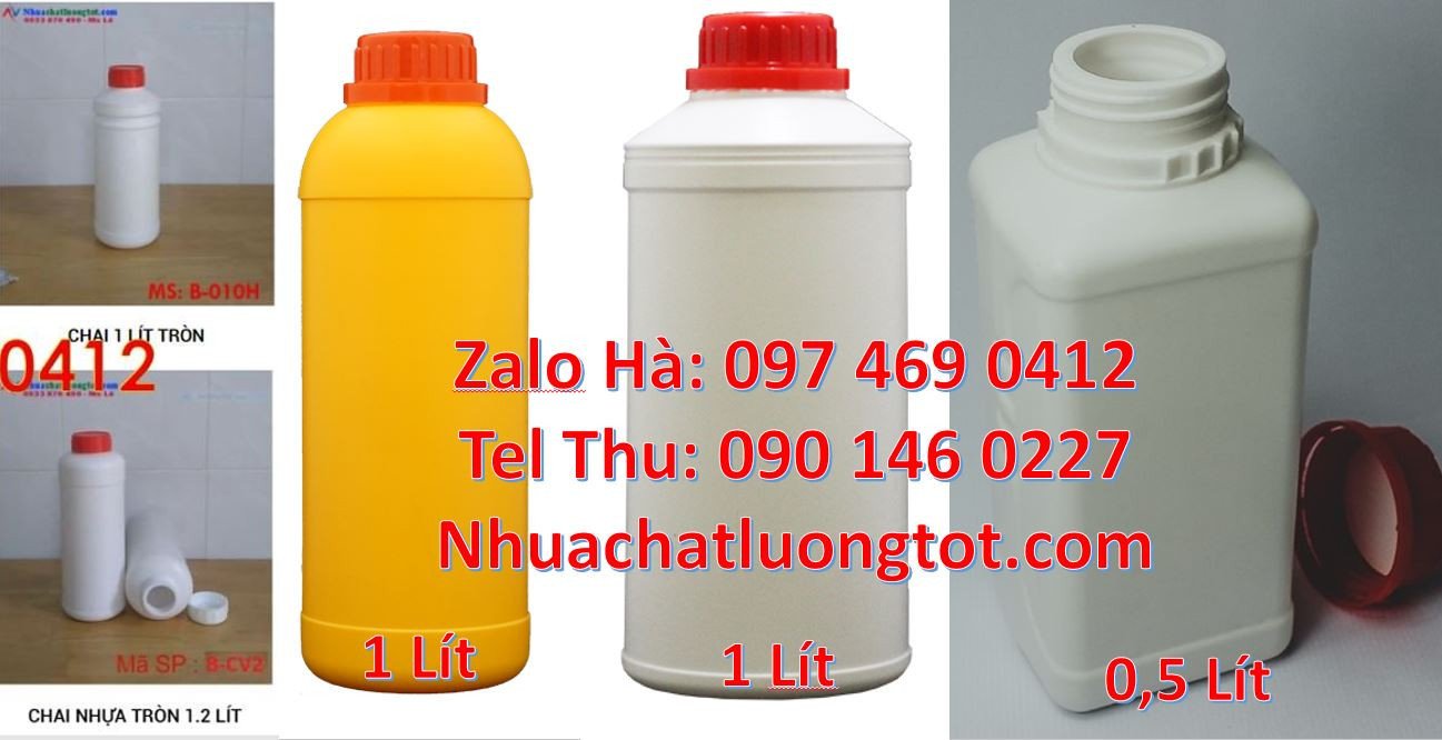 Bán chai nhựa 1l đựng dung dịch chất lỏng,chai nhựa 0.5l miệng nhỏ rẻ