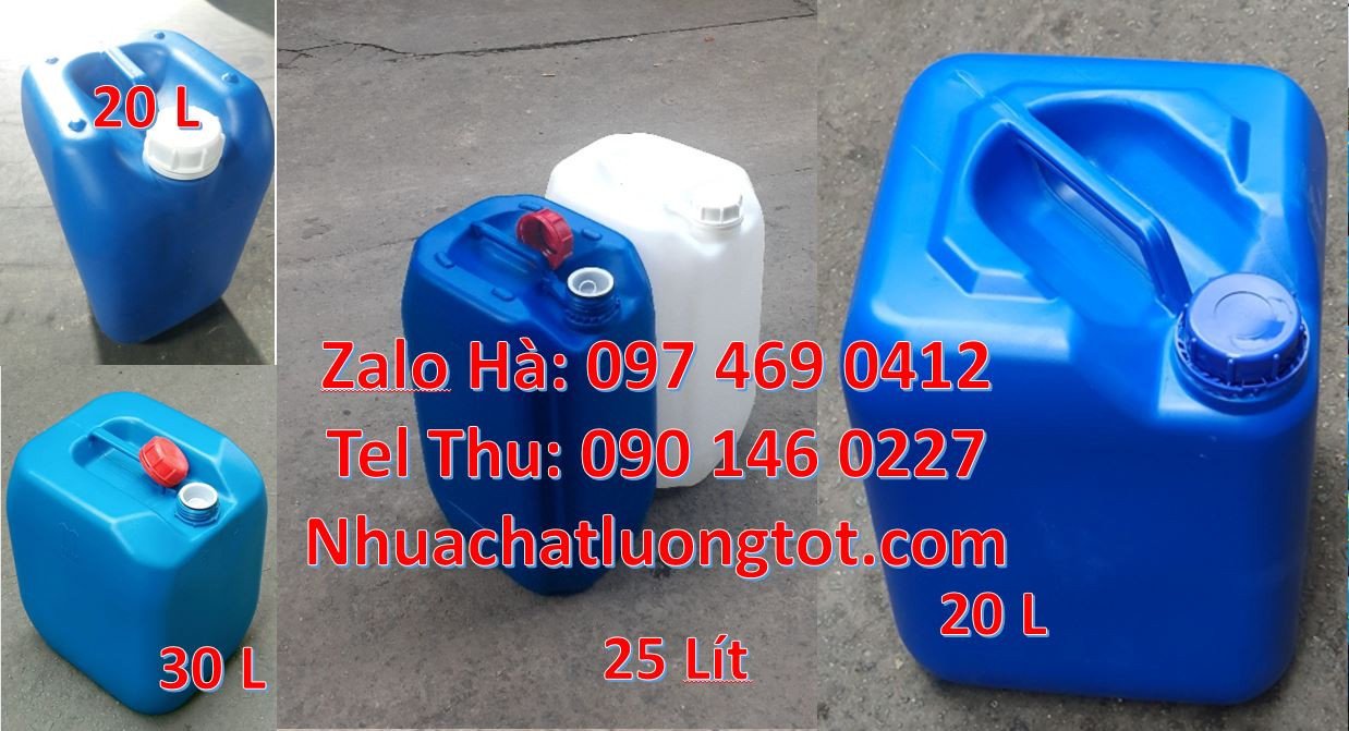 Bán can nhựa đựng hóa chất,can nhựa 20l vuông màu trắng đựng thực phẩm