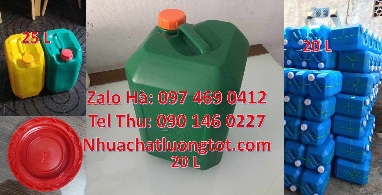 Bán can nhựa đựng hóa chất,can nhựa 20l vuông màu trắng đựng thực phẩm