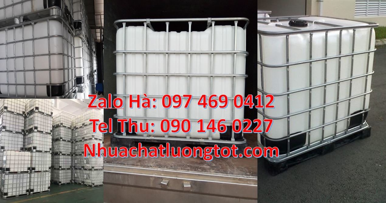Bán thùng ibc 1000l có khung thép,thùng tank nhựa 1000l có nắp chiết r