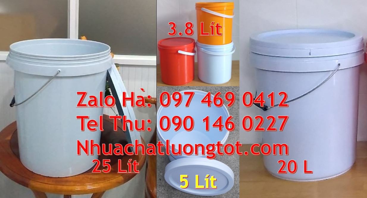 Bán vỏ thùng đựng sơn 25l màu trắng quai sắt,thùng đựng sơn 18l nắp đ