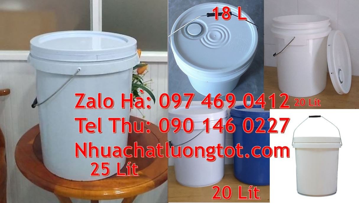 Bán vỏ thùng đựng sơn 25l màu trắng quai sắt,thùng đựng sơn 18l nắp đ