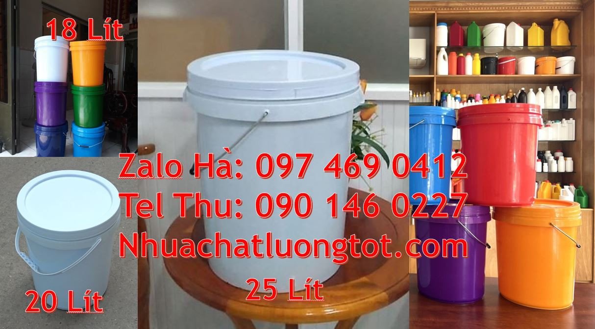 Bán vỏ thùng đựng sơn 25l màu trắng quai sắt,thùng đựng sơn 18l nắp đ
