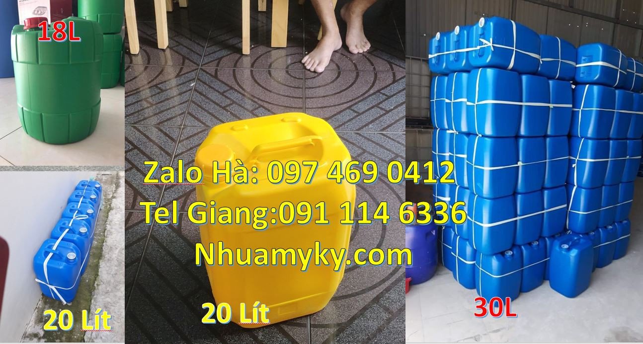 Bán can nhựa lớn 20l màu xanh,can nhựa 25l đựng nước mắm,can nhựa 30l
