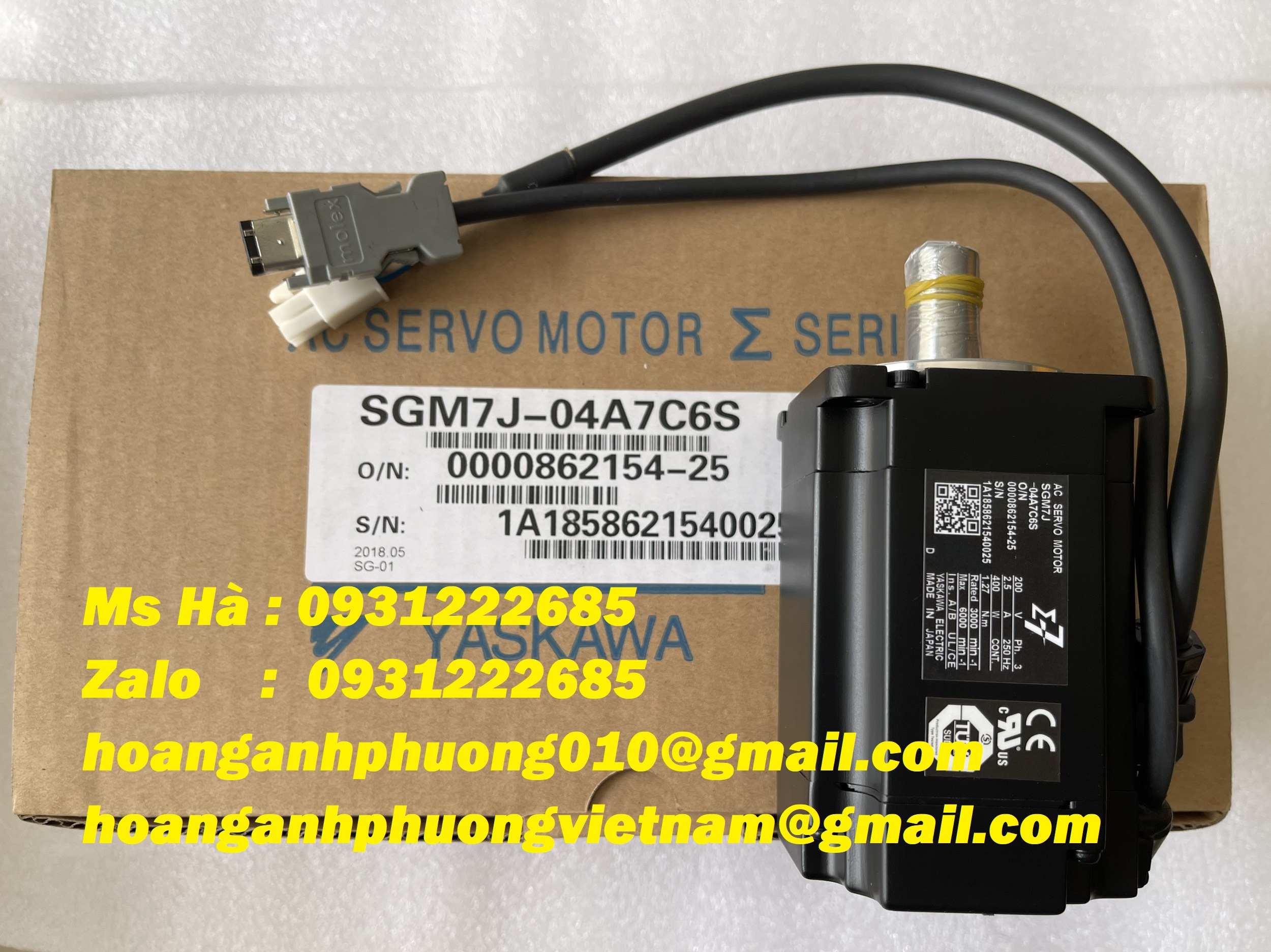 Yaskawa SGM7J-04AFC6S  động cơ  bảo hành 12 tháng