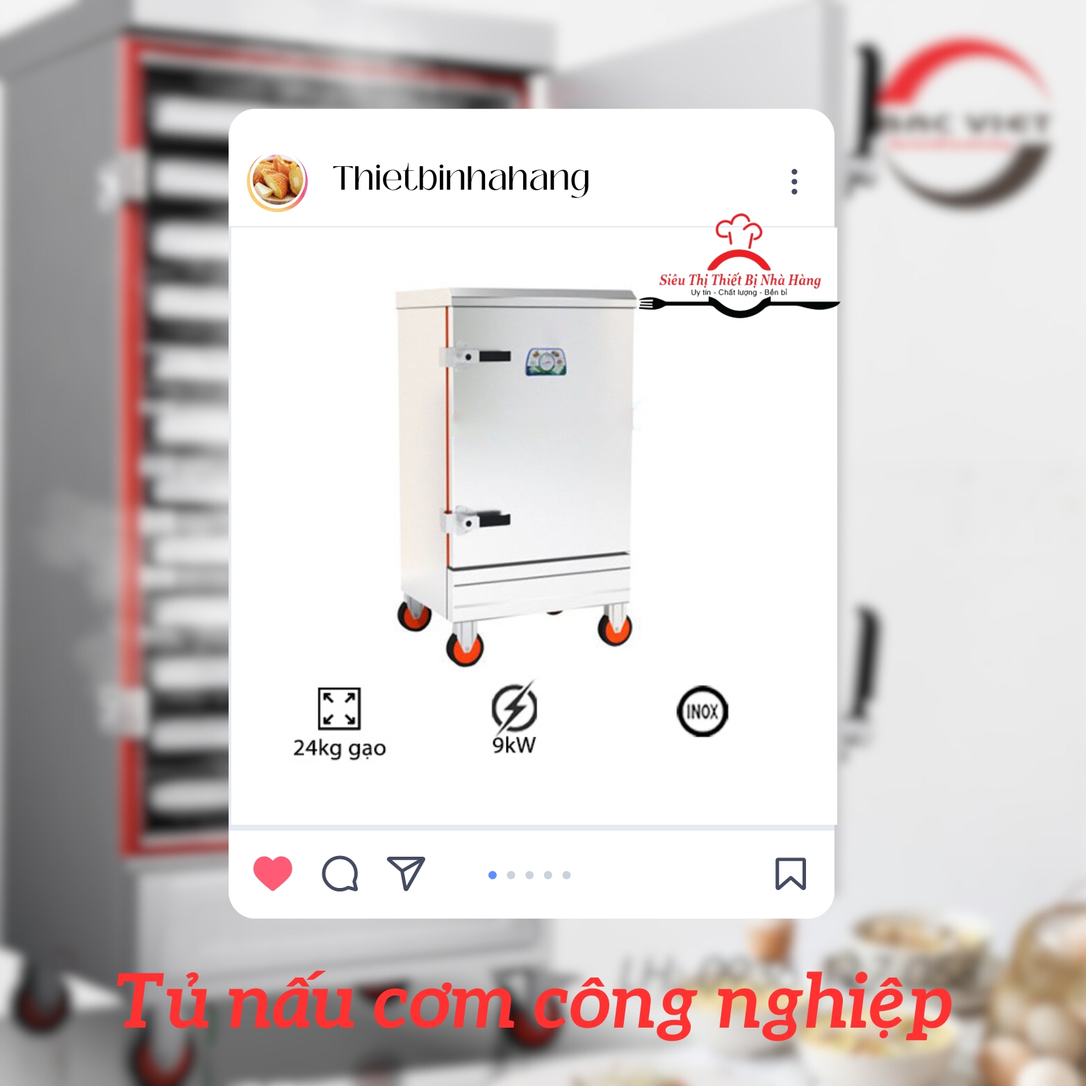 Tủ nấu cơm công nghiệp 8 khay dùng điện