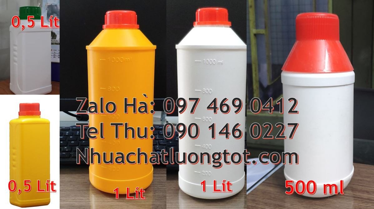 Bán chai nhựa 1l có nắp thoát khí,chai nhựa hdpe 0.5l màu trắng đục
