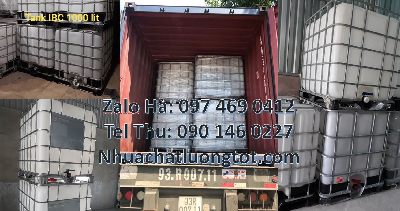 Bán tank nhựa 1000l màu trắng,thùng nhựa ibc 1000 l khung thép đựng nu