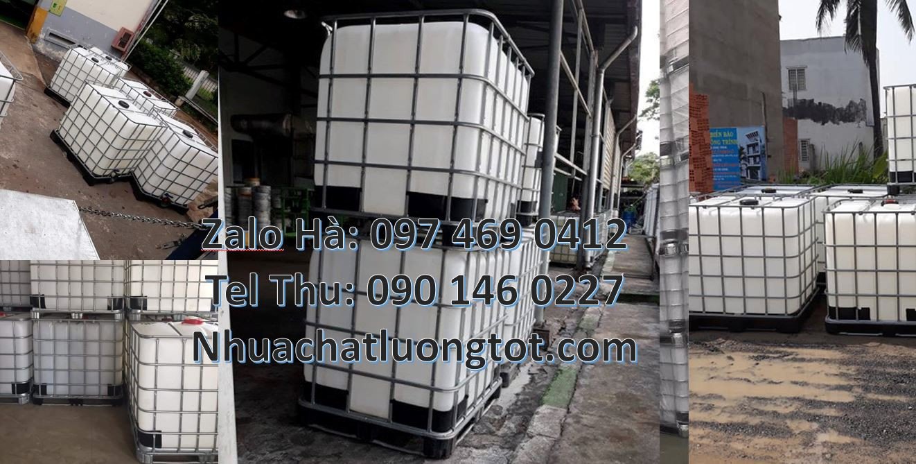 Bán tank nhựa 1000l màu trắng,thùng nhựa ibc 1000 l khung thép đựng nu