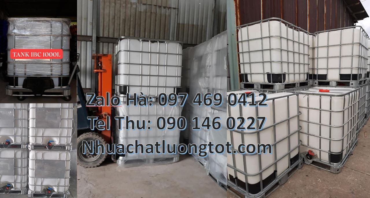 Bán tank nhựa 1000l màu trắng,thùng nhựa ibc 1000 l khung thép đựng nu