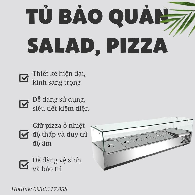 Tủ trưng bày salad, pizza- thiết bị quan trọng trong cửa hàngthực phẩm