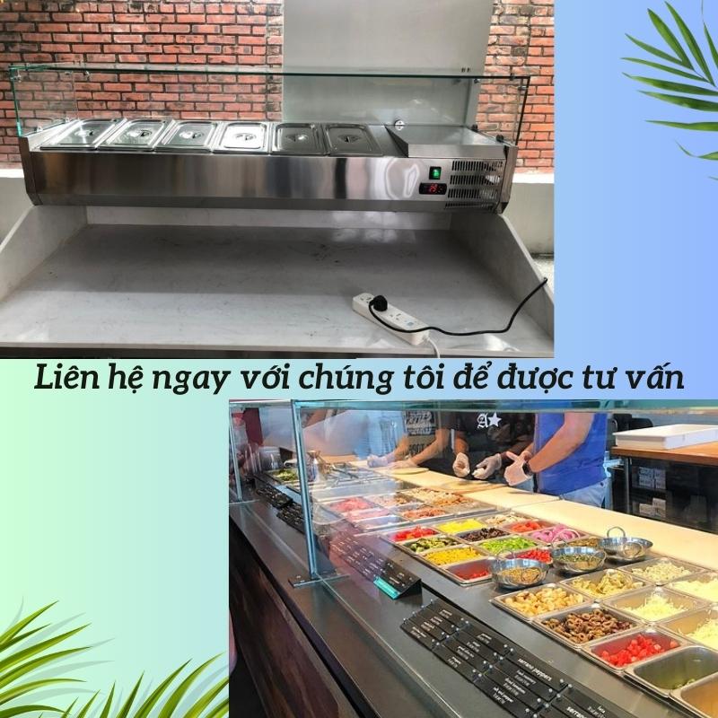 Tủ trưng bày salad, pizza- thiết bị quan trọng trong cửa hàngthực phẩm