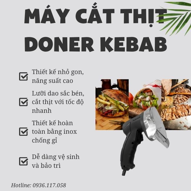 Máy cắt thịt doner kebab có dây có chữ