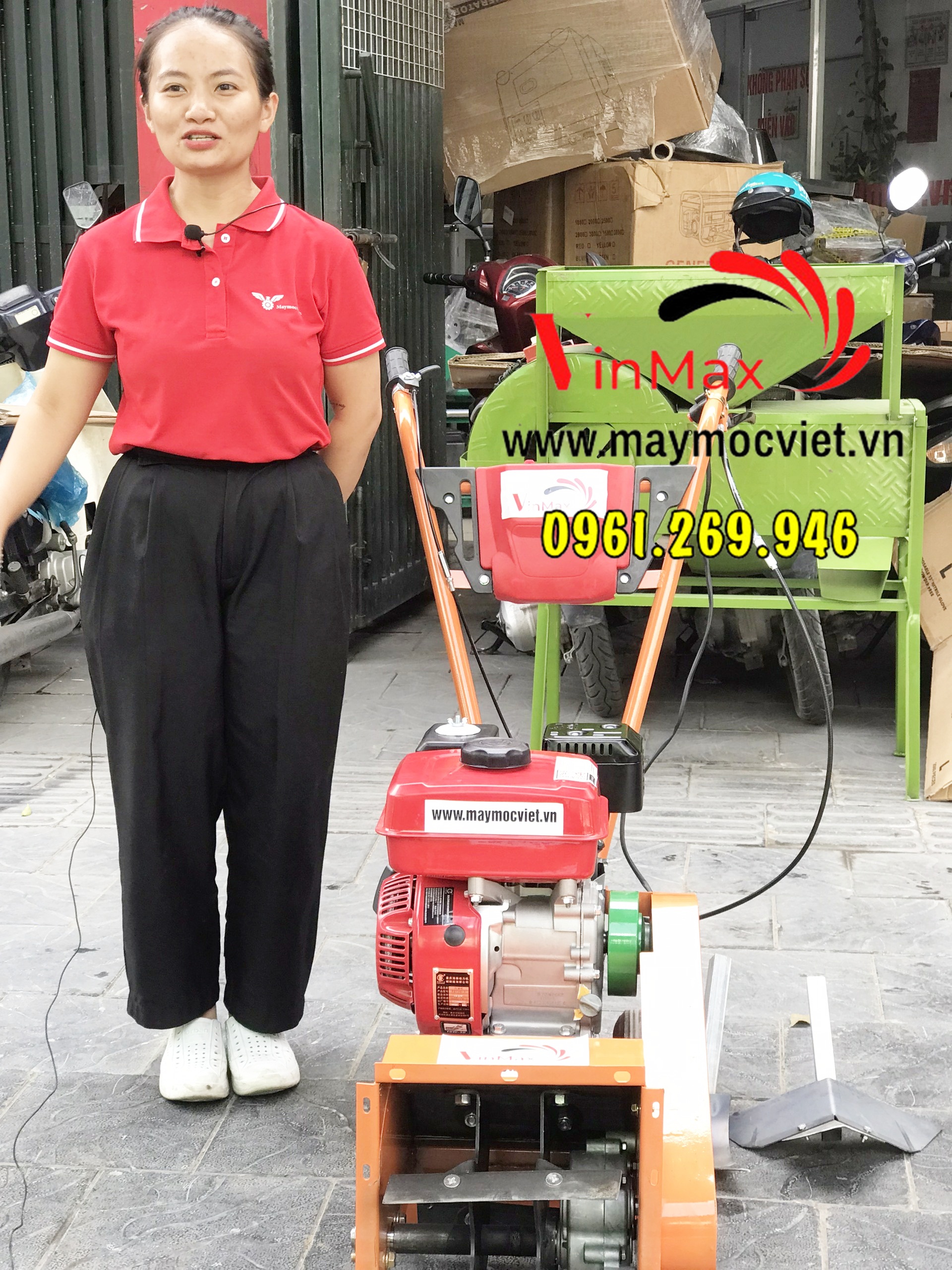 Máy vun luống ngô làm cỏ đa năng động cơ xăng 6HP Kawasaki KW3023