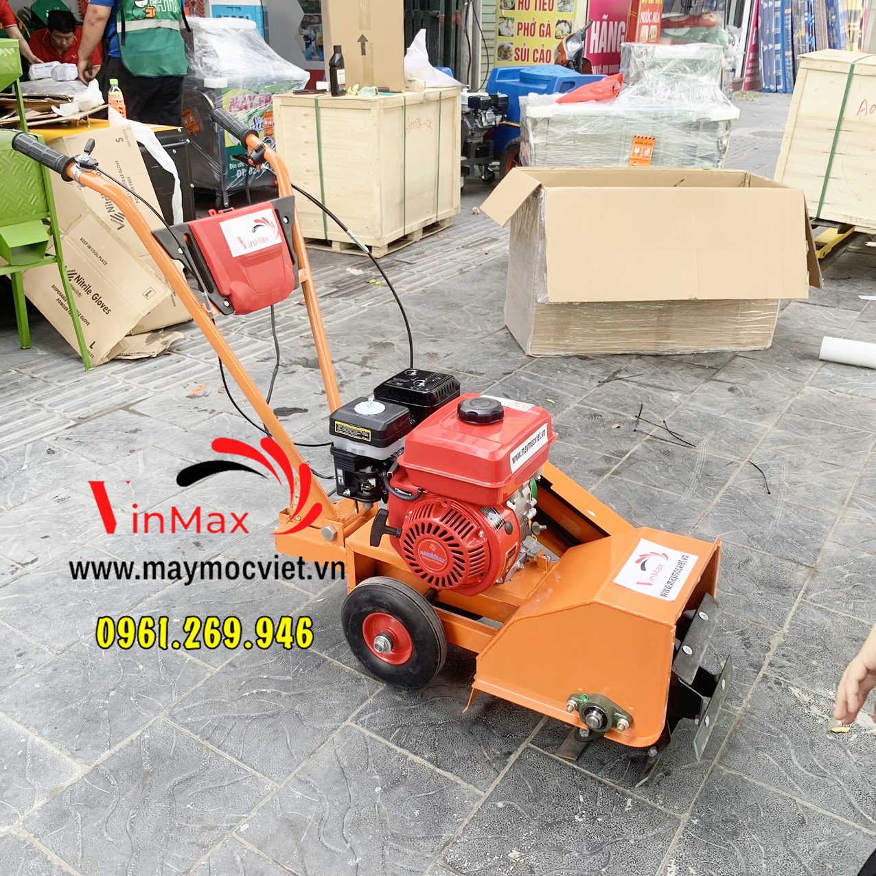 Máy vun luống ngô làm cỏ đa năng động cơ xăng 6HP Kawasaki KW3023