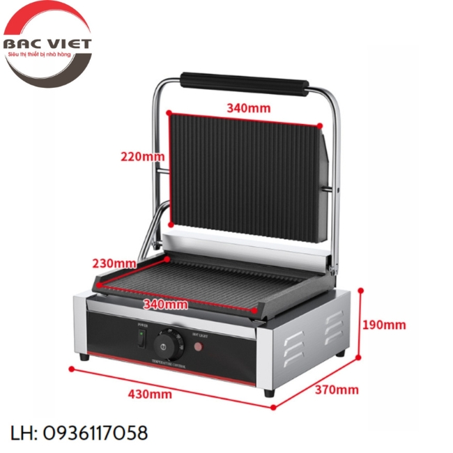 Máy ép bánh mì đơn size lớn đùng điện cao cấp