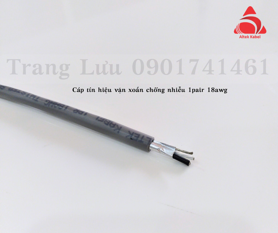 Cáp tín hiệu vặn xoắn chống nhiễu 1 pair 18awg
