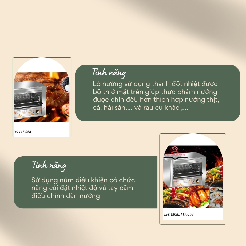 Lò nướng salamander 6 họng dùng điện