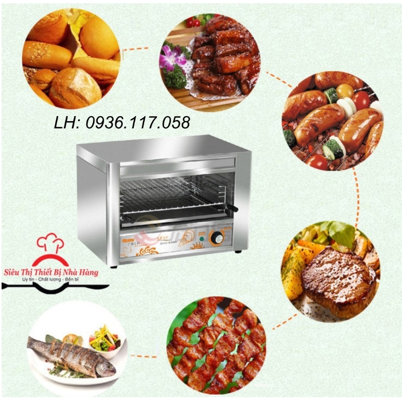 Lò nướng salamander 6 họng dùng điện