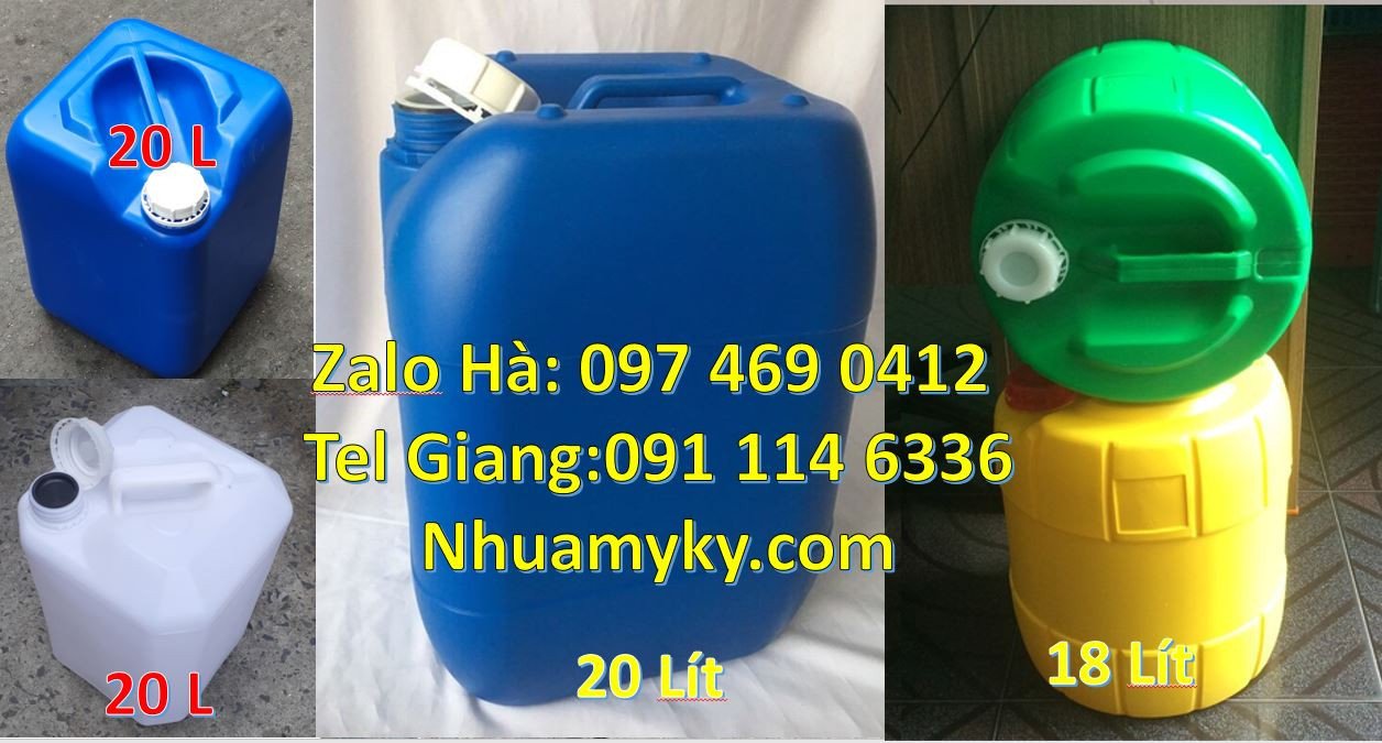 Bán can nhựa hdpe có nắp thoát khí,can nhựa 30l vuông màu trắng đục rẻ