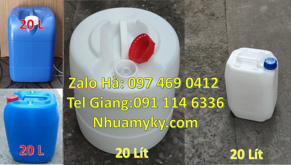 Bán can nhựa hdpe có nắp thoát khí,can nhựa 30l vuông màu trắng đục rẻ