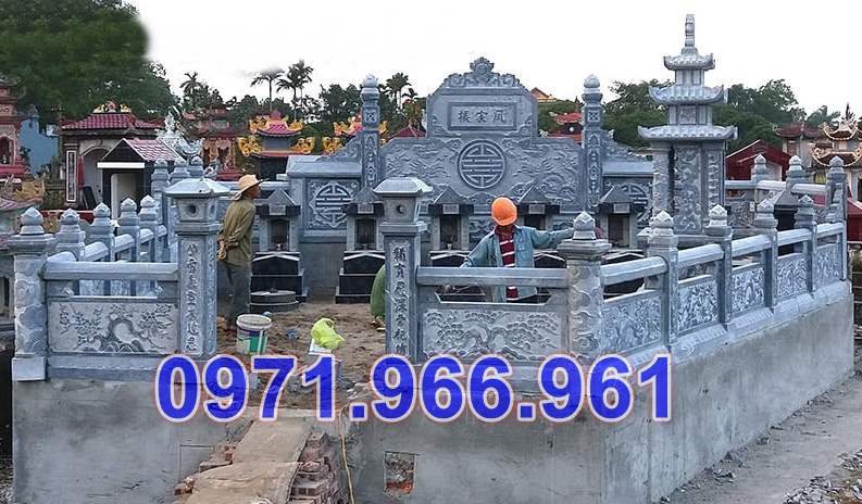 234 - mẫu lăng mộ ông bà bố mẹ đá xanh đẹp bán đồng tháp