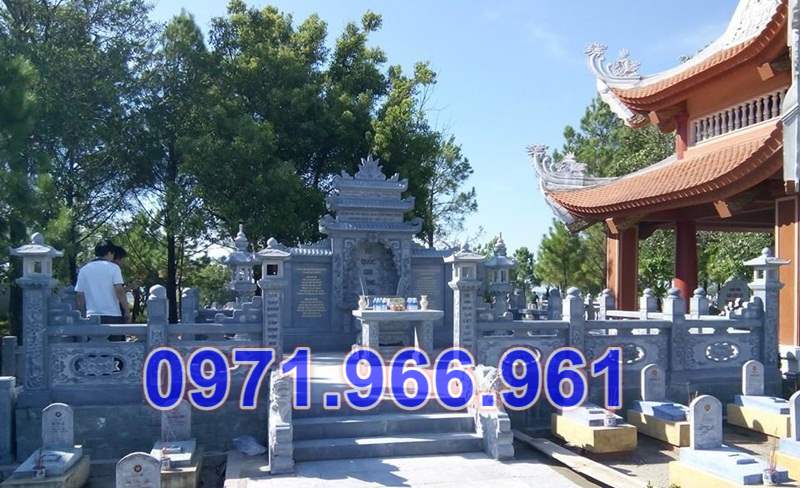 234 - mẫu lăng mộ ông bà bố mẹ đá xanh đẹp bán đồng tháp