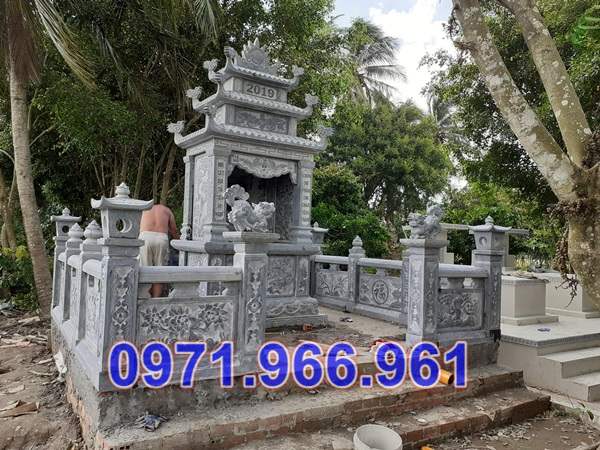 234 - mẫu lăng mộ ông bà bố mẹ đá xanh đẹp bán đồng tháp