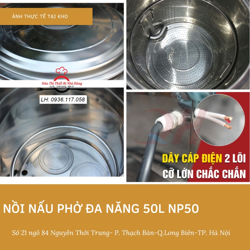 Nồi nấu phở đa năng 50L- thiết bị không thể thiếu trong quán ăn củabạn