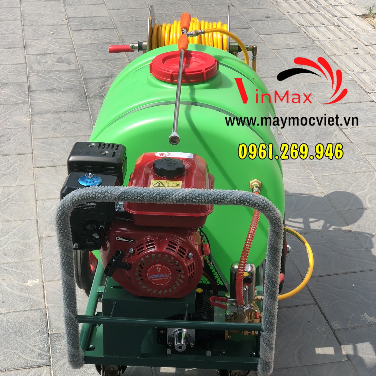 Máy phun thuốc xe đẩy 160L động cơ xăng 5.5HP