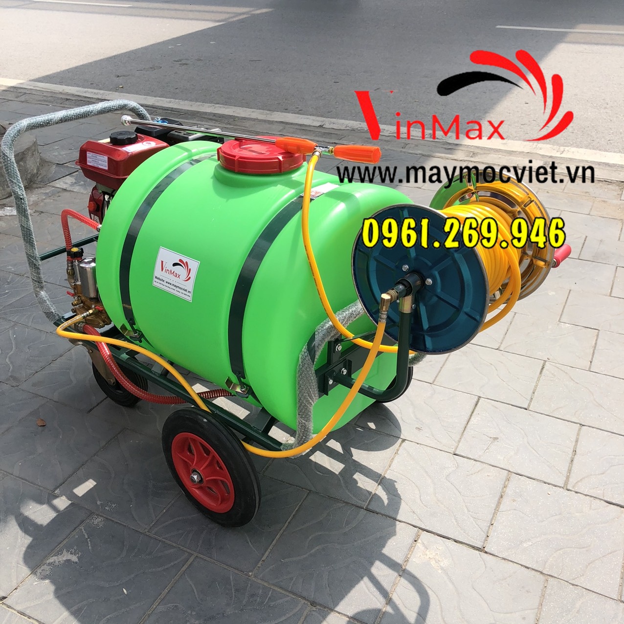Máy phun thuốc xe đẩy 160L động cơ xăng 5.5HP