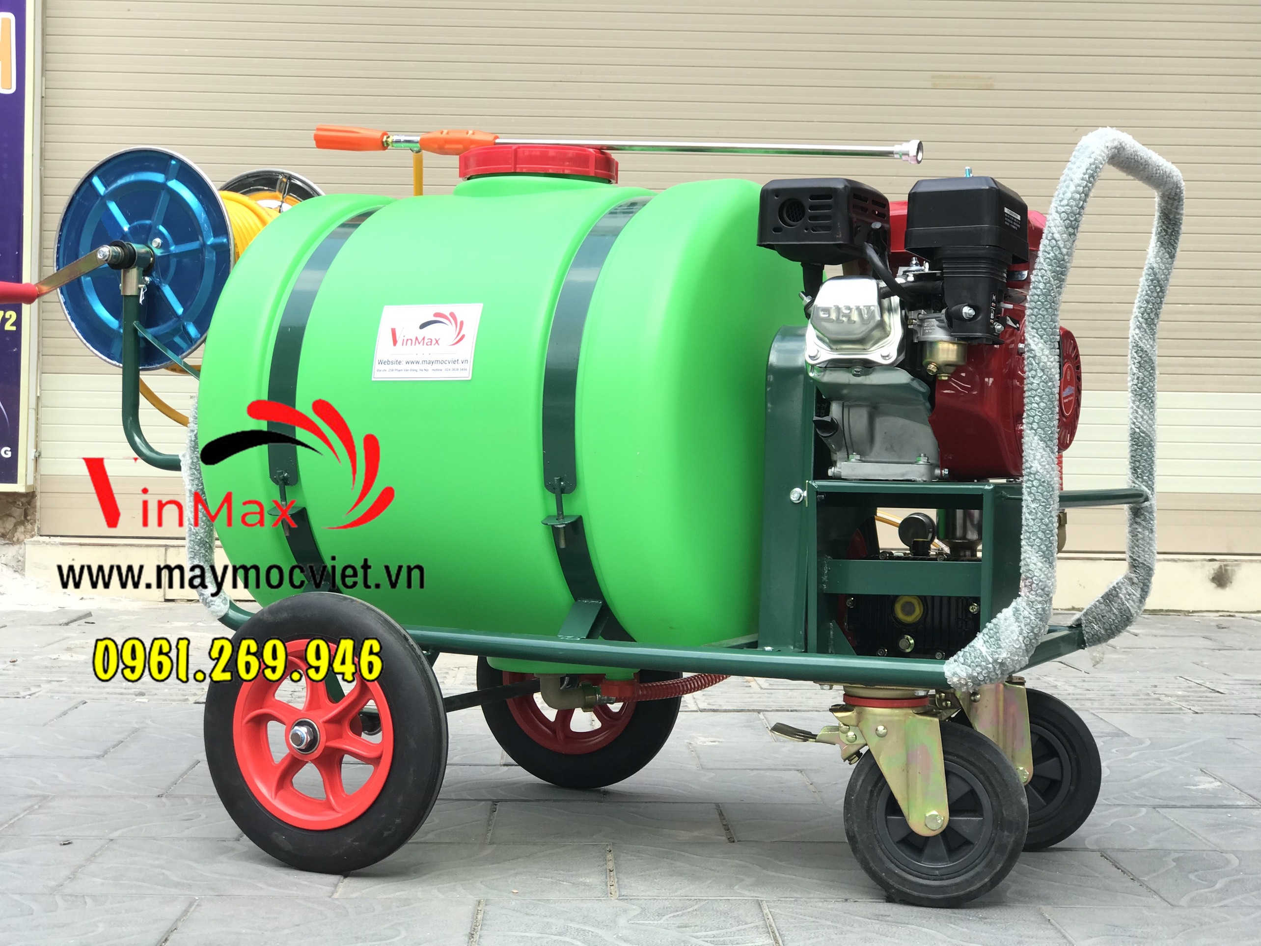 Máy phun thuốc xe đẩy 160L động cơ xăng 5.5HP