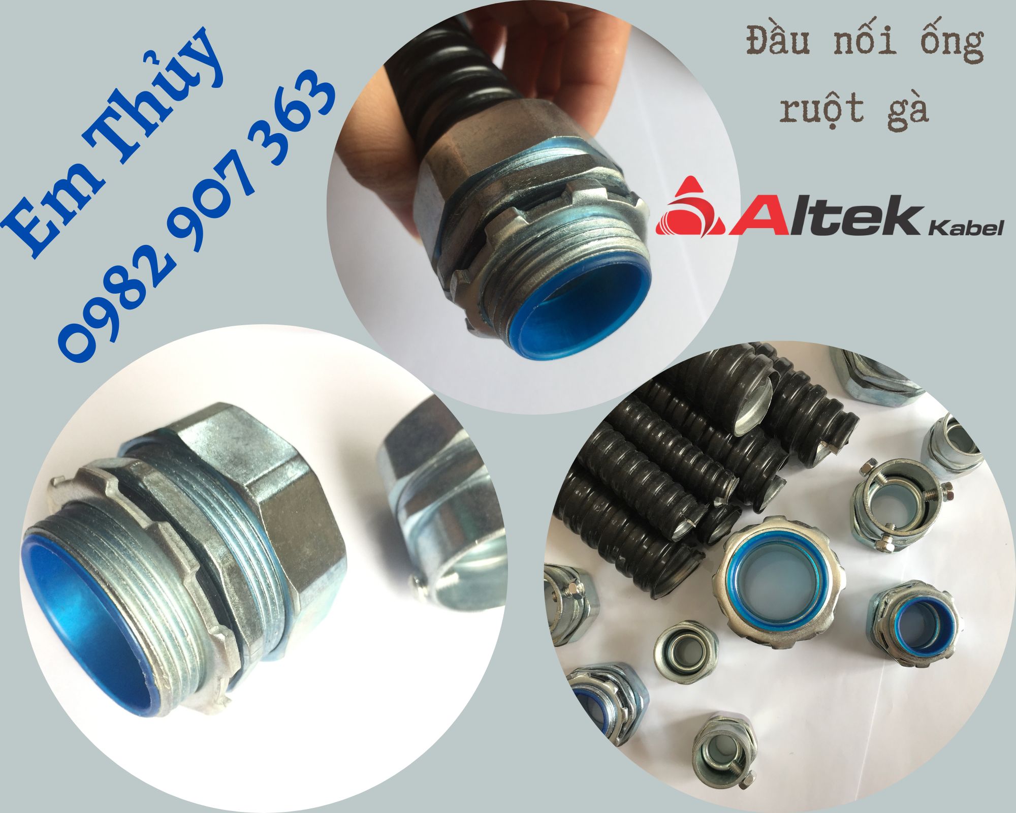 Đầu nối ống ruột gà phi 2 icnh Altek Kabel