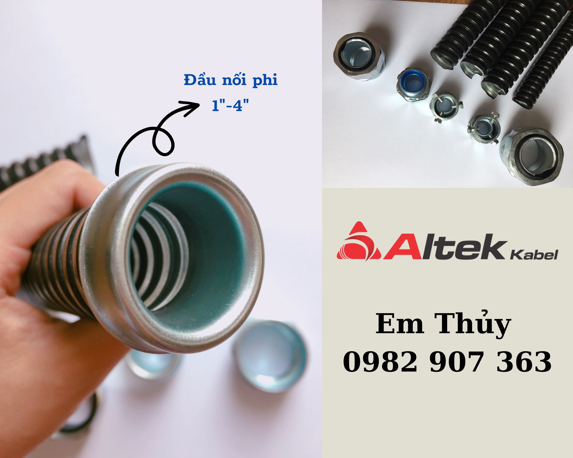 Đầu nối ống ruột gà phi 2 icnh Altek Kabel