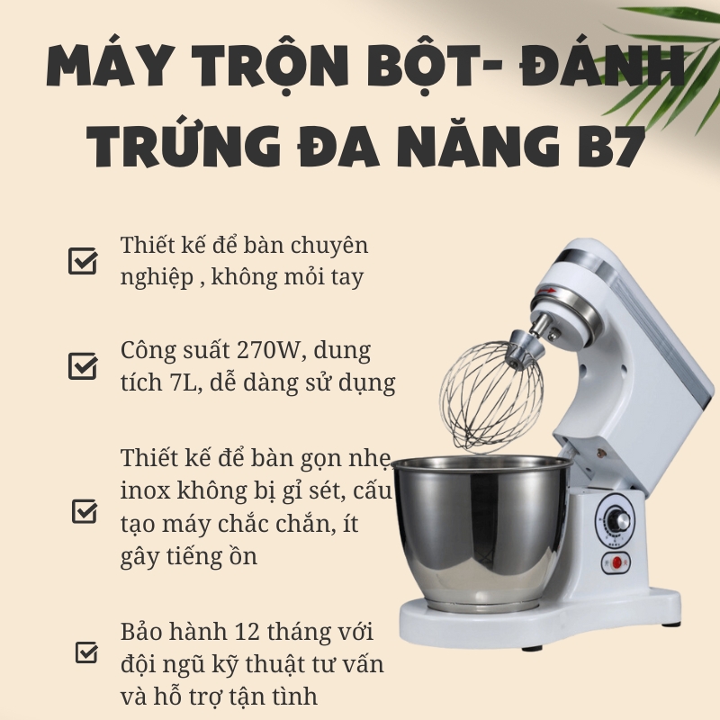 Máy trộn bột - đánh trứng đa năng B7