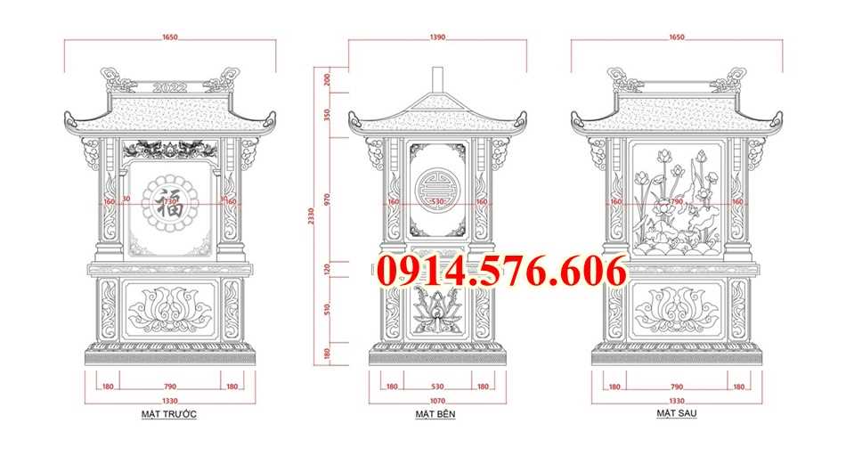 22 miếu thờ đá thờ nhà mồ bán bến tre, lầu cây hương thờ lăng mộ