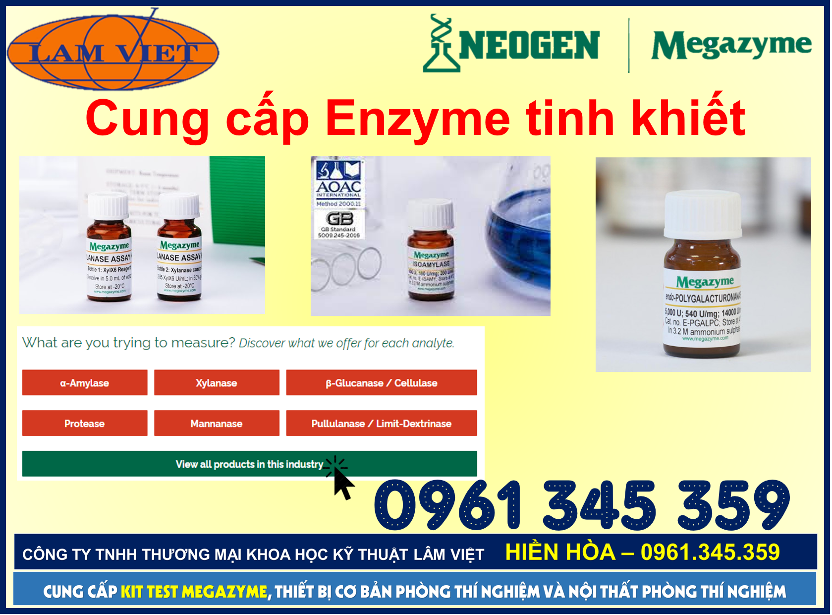 Cung cấp enzyme tinh khiết cho phân tích thí nghiệm - Megazyme