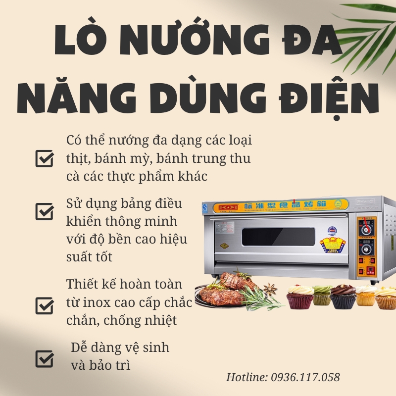 Lò nướng bánh 1 tầng 2 khay- sự tiện lợi và linh hoạt trong làm bánh