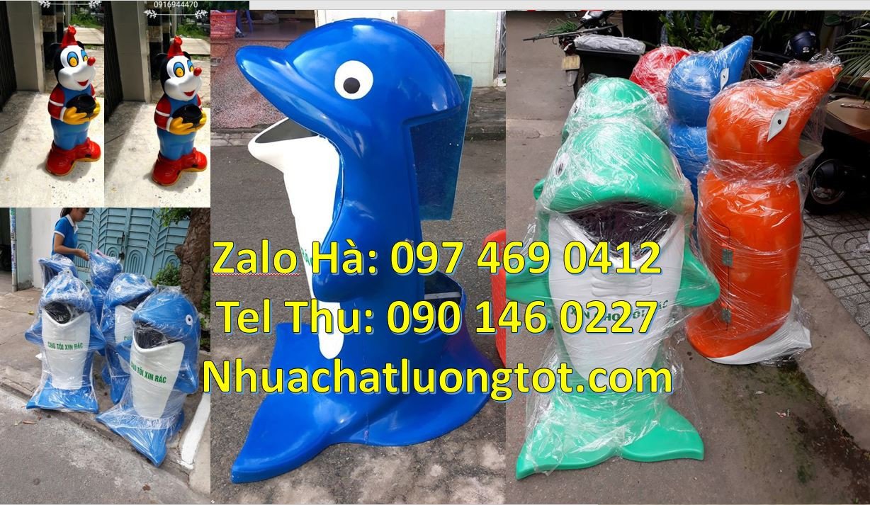 Bán thùng rác hình con chim cánh cụt,thùng rác hình con cá chép màu đỏ