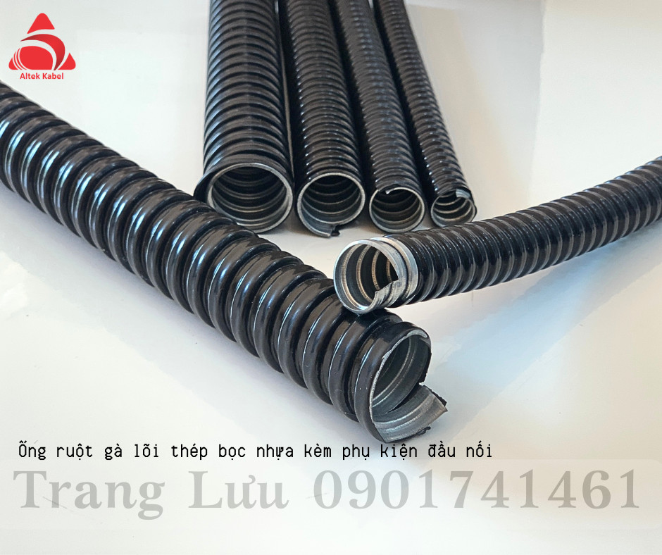 Ống ruột gà lõi thép bọc nhựa phi 16 (phi 3/8)