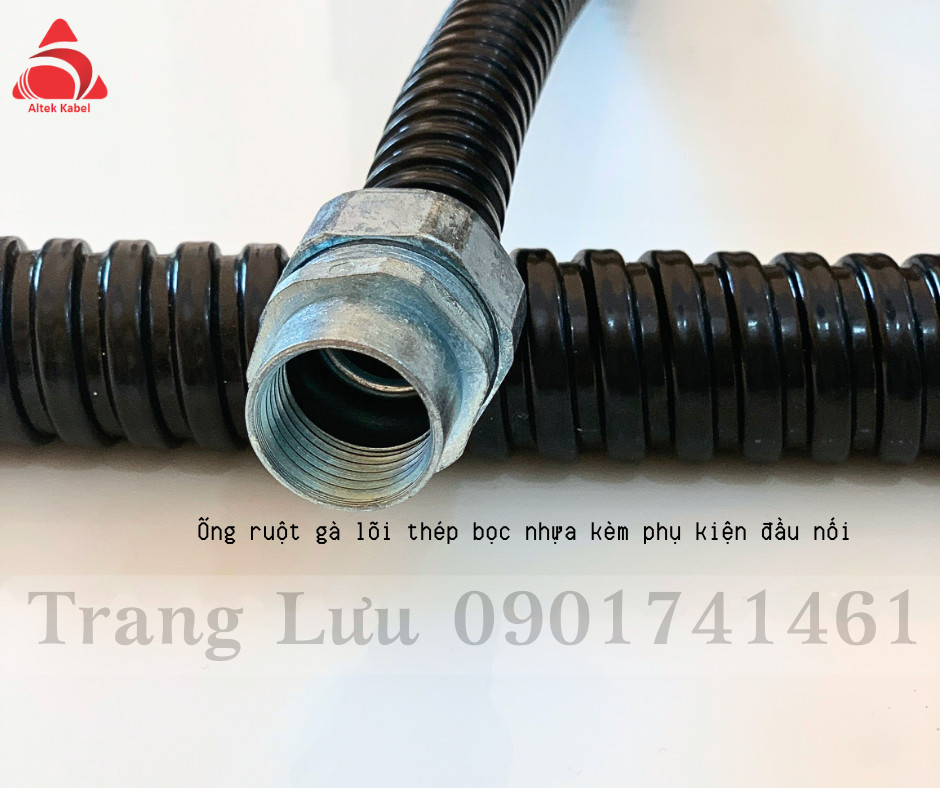 Ống ruột gà lõi thép bọc nhựa phi 16 (phi 3/8)