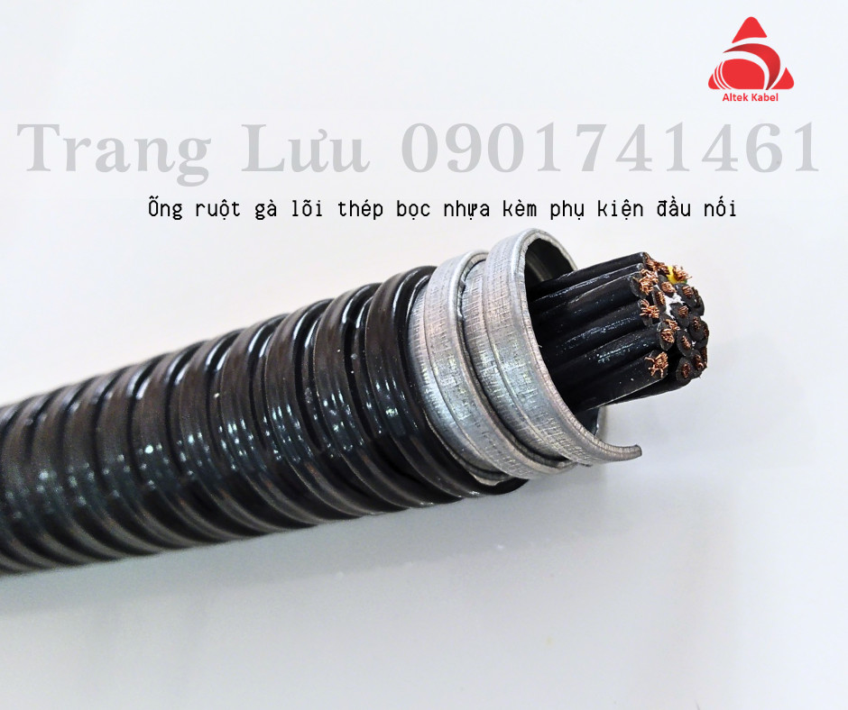 Ống ruột gà lõi thép bọc nhựa phi 16 (phi 3/8)