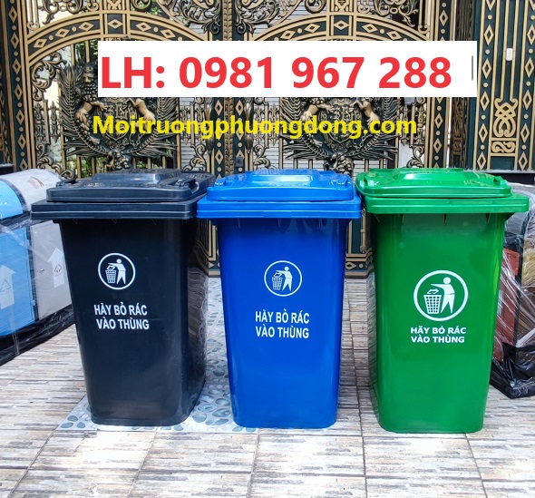 Thùng rác nhựa phân loại rác thải nhiều màu 240L