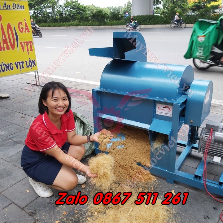 Máy băm nghiền xơ dừa làm phân giá thể chạy điện