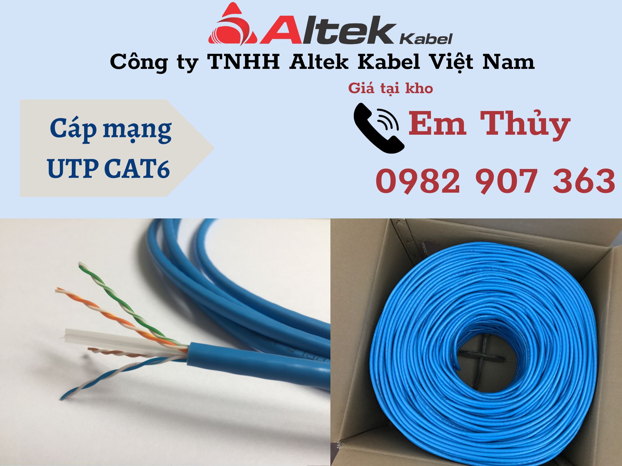 Cáp mạng UTP CAT6, FTP6 Altek Kabek giá tại kho
