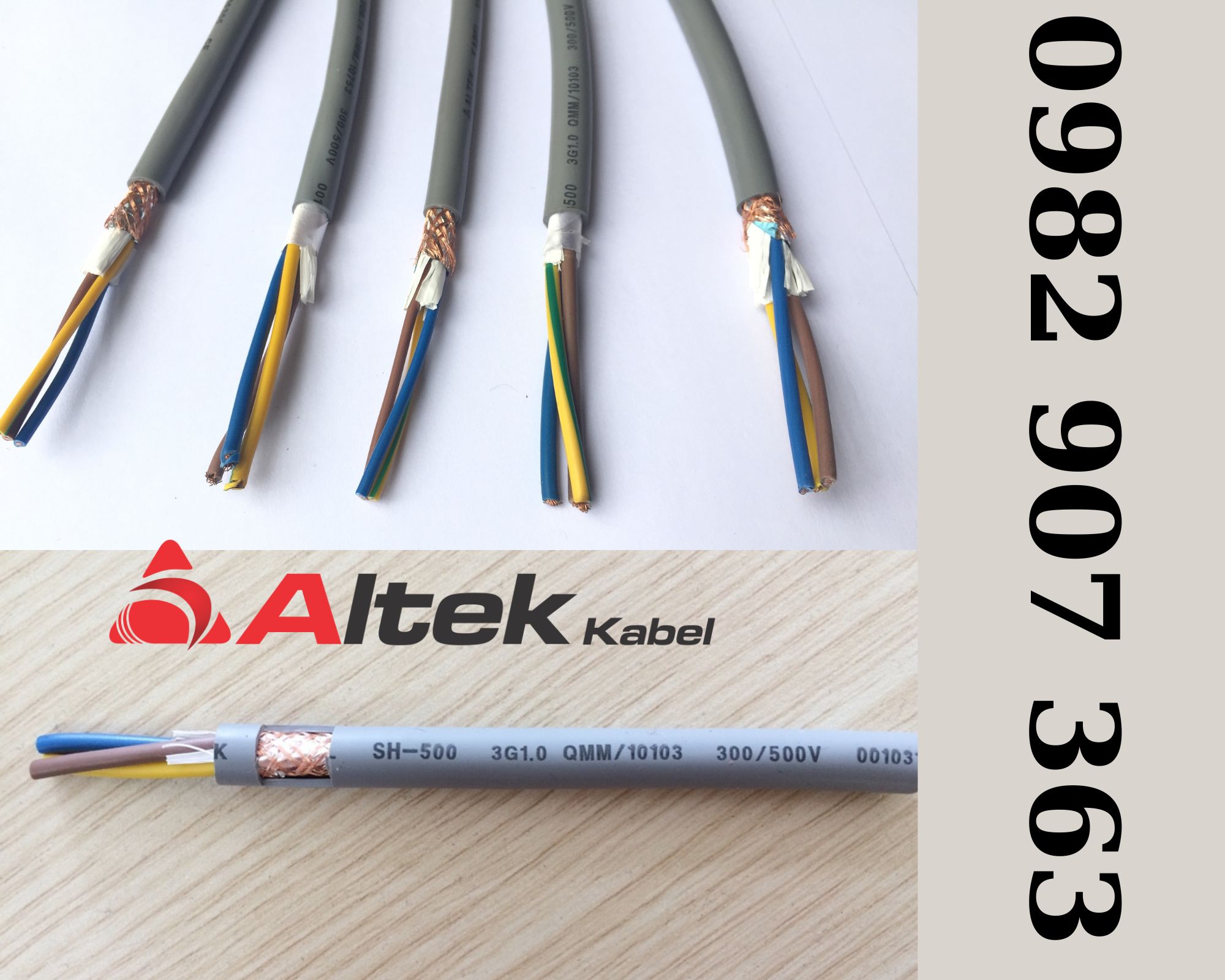 Cáp điều khiển 3 lõi x 0.5mm, 0.75mm, 1.0mm, 1.5mm2
