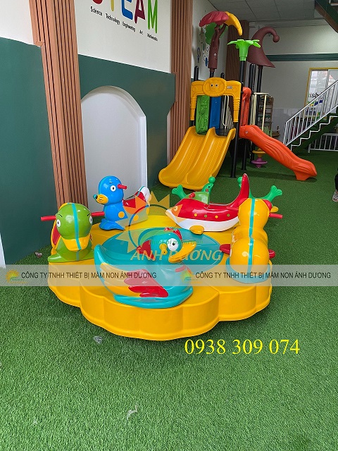 Mâm xoay trẻ em 5 con thú bằng nhựa Composite giá rẻ