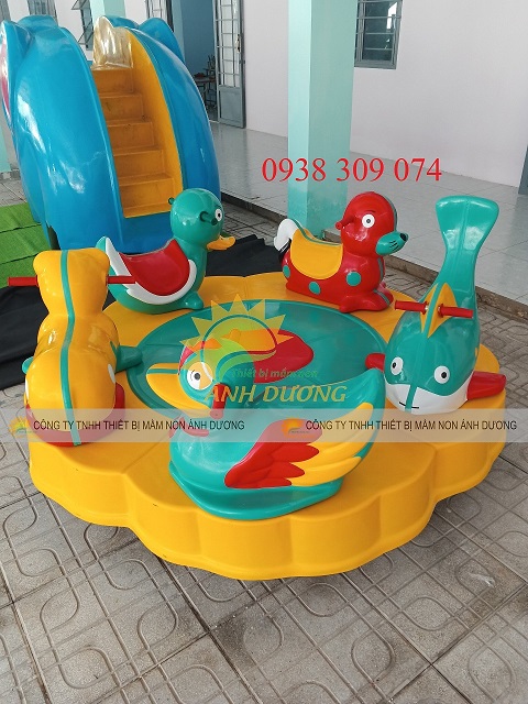 Mâm xoay trẻ em 5 con thú bằng nhựa Composite giá rẻ