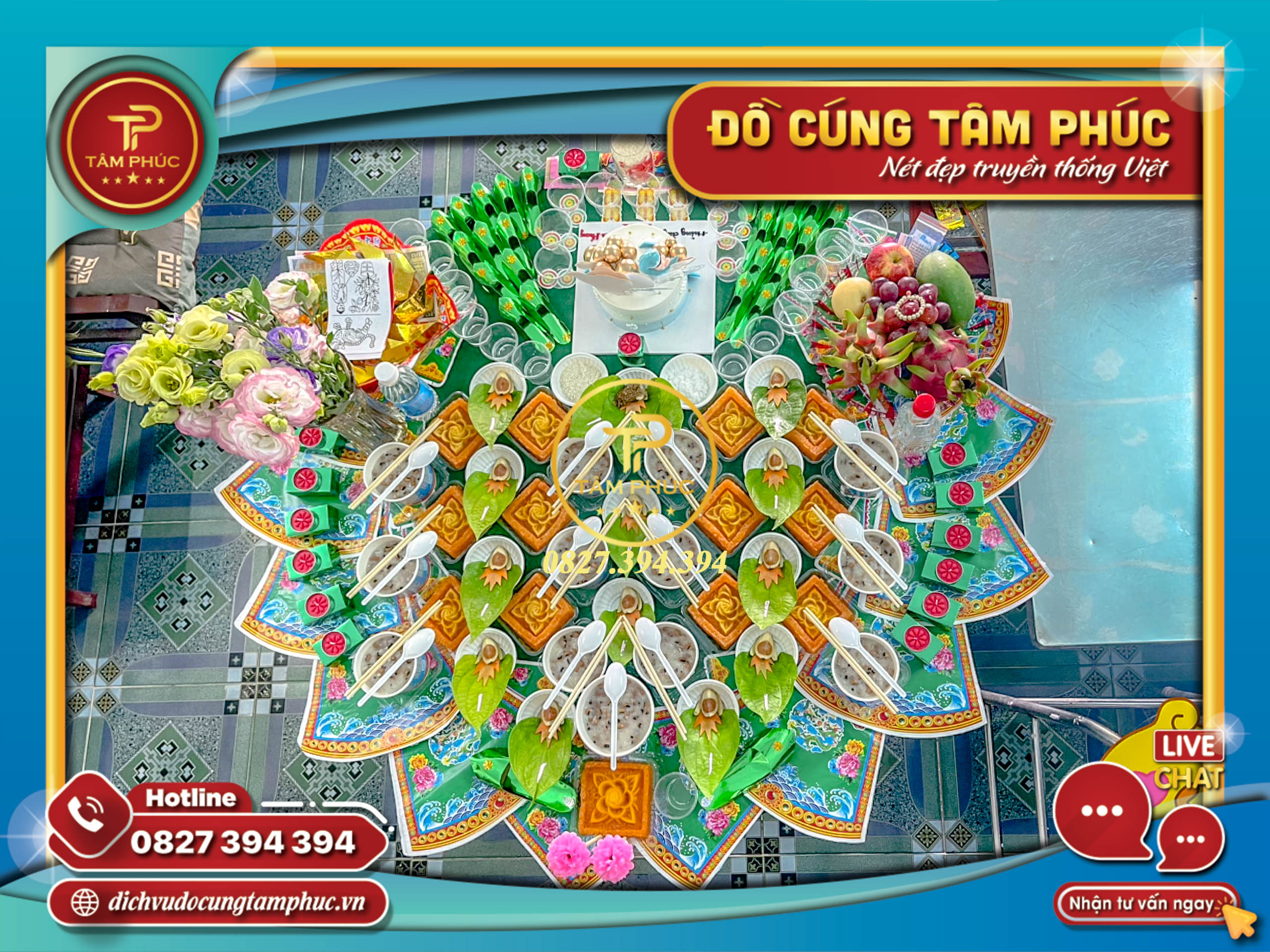 Mâm cúng Đầy Tháng - Thôi Nôi gói CHAY cho bé